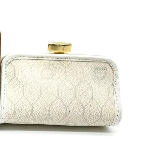 Christian Dior Honeycomb Logo White Coin Case Purse - Picture 2 of 7